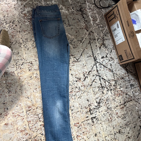 Paris Blues Blue Skinny Jeans with Distressed Accents - Picture 2 of 6